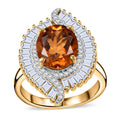Premium Santa Ana Madeira Citrine, White Topaz Ring in 18K Vermeil YG Over Sterling Silver (Size 7.0) 5.10 ctw - Sticky add to cart bar