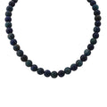 Blue Green Agate 250.00 ctw Beaded Necklace in Sterling Silver 18 Inches - Sticky add to cart bar