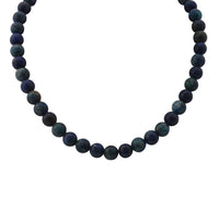 Blue Green Agate 250.00 ctw Beaded Necklace in Sterling Silver 18 Inches