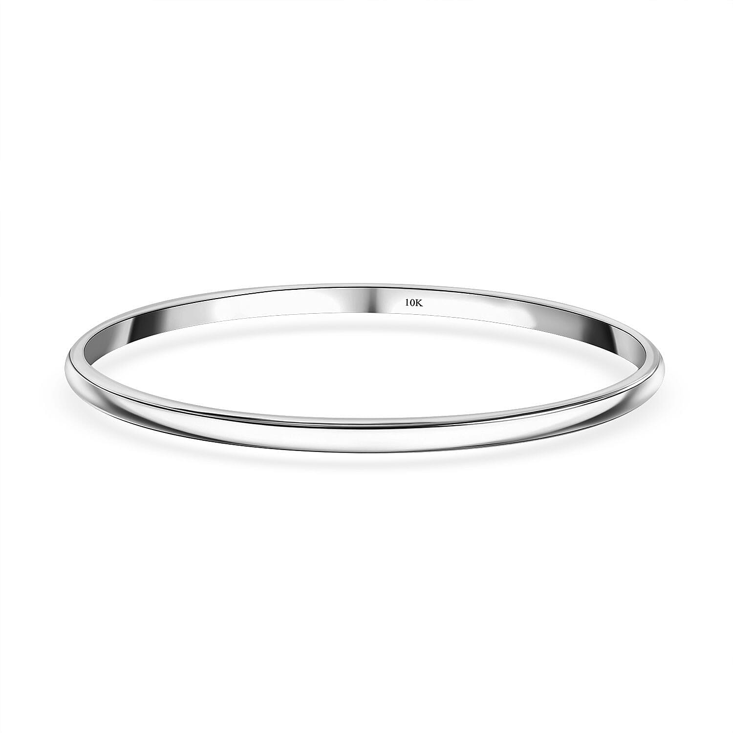 Luxoro 10K White Gold Bangle Bracelet (7.25 In) 12.20 Grams