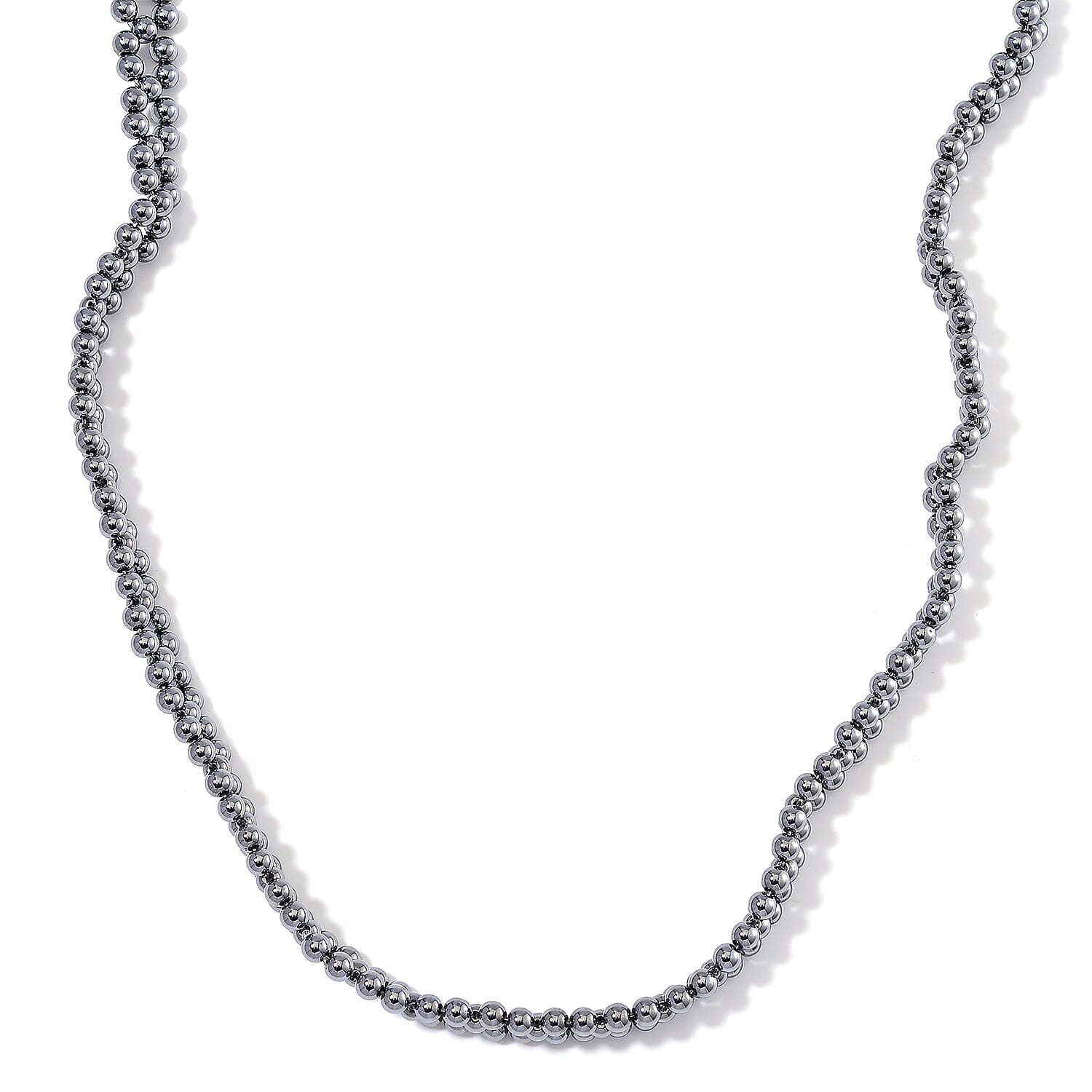 EverTrue Terahertz 90.00 ctw Beaded Choker Necklace in Stainless Steel 17-19 Inches