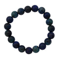 Blue Green Agate 100.00 ctw Beaded Stretch Bracelet - Sticky add to cart bar