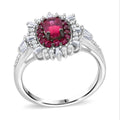 Ceylon Blue Sapphire, Moissanite Ring in Rhodium Over Sterling Silver (Size 10.0) 1.50 ctw - Sticky add to cart bar