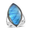 Labradorite  Ring in rhodium Sterling Silver 19.63 ctw - Sticky add to cart bar