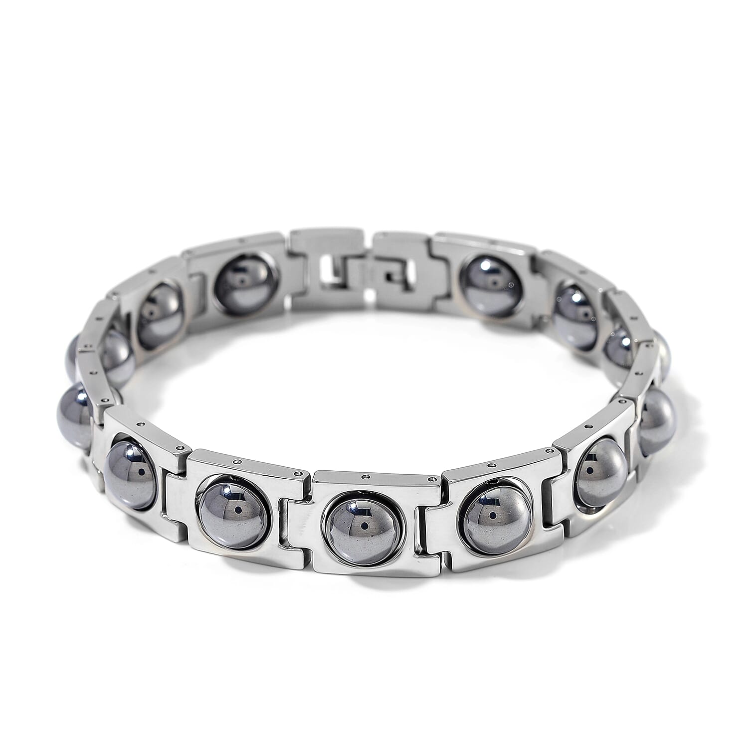 Terahertz  Bracelet (Size - 8.25) Pure White Stainless Steel  15.00 ctw