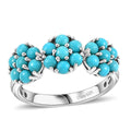 Sleeping Beauty Turquoise Ring in Rhodium Over Sterling Silver (Size 10.0) 1.35 ctw - Sticky add to cart bar