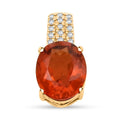 Certified & Appraised Luxoro AAA Ceylon Honey Garnet and G-H I2 Diamond 4.85 ctw Pendant without Chain in 10K Yellow Gold - Sticky add to cart bar