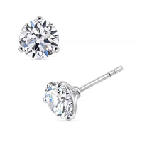 SGL Certified Luxuriant Lab Grown Diamond E-F VS 2.50 ctw Solitaire Stud Earrings in 10K White Gold