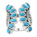 Artisan Crafted Sleeping Beauty Turquoise Ring in Black Oxidized Sterling Silver (Size 10.0) 3.20 ctw - Sticky add to cart bar