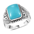 Artisan Crafted Premium Sleeping Beauty Turquoise Ring in Black Oxidized Sterling Silver (Size 10.0) 5.65 ctw - Sticky add to cart bar