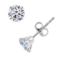Luxuriant Lab Grown Diamond E-F VS 2.15 ctw Solitaire Stud Earrings in 10K White Gold
