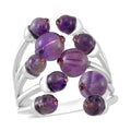 African Amethyst, Purple Austrian Crystal Adjustable Ring in Silvertone (Size 7-9) 3.00 ctw - Sticky add to cart bar