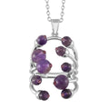 African Amethyst, Purple Austrian Crystal Necklace (20 Inches) in Silvertone 3.00 ctw - Sticky add to cart bar