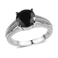 Thai Black Spinel Solitaire Ring in Stainless Steel (Size 10.0) 2.25 ctw - Sticky add to cart bar