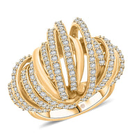 Clarte Dorma Collection Moissanite Ring in Vermeil YG Over Sterling Silver (Size 10.0) 1.30 ctw