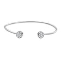 D'Joy Pressure Set Moissanite 1.00 ctw Cuff Bracelet in Rhodium Over Sterling Silver (7.25 In) - Sticky add to cart bar