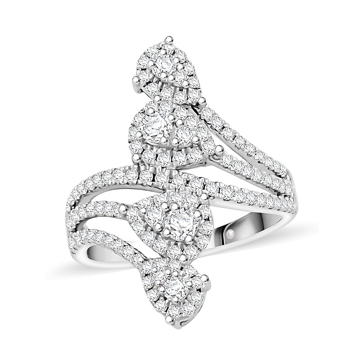 Clarte Elysian Collection Moissanite Ring in Sterling Silver (Size 10.0) 1.00 ctw