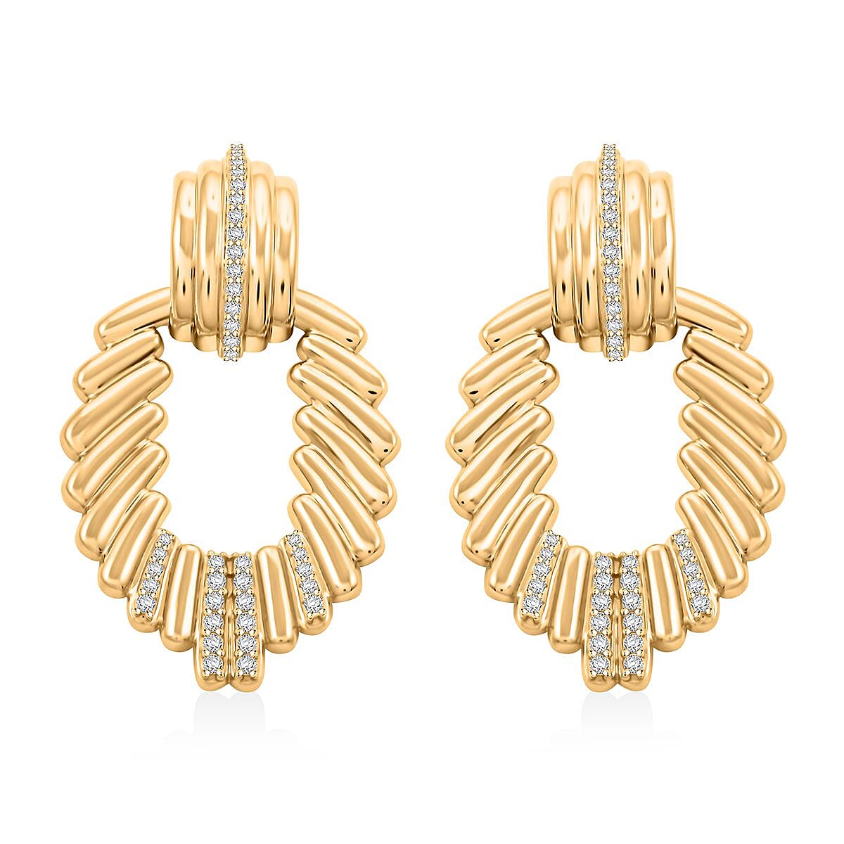 Clarte Helios Collection Moissanite 0.70 ctw Earrings in Vermeil Yellow Gold Over Sterling Silver
