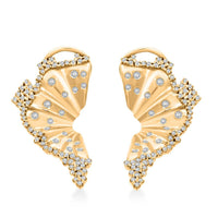 Clarte Hibiscus Collection Moissanite 0.60 ctw Earrings in Vermeil Yellow Gold Over Sterling Silver