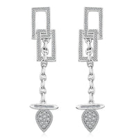 Clarte Tetris Collection Moissanite 1.00 ctw Earrings in Sterling Silver