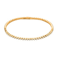 Clarte NU Tennis Flex Collection Moissanite 1.40 ctw Bangle Bracelet in Vermeil Yellow Gold Over Sterling Silver (6.50 In)