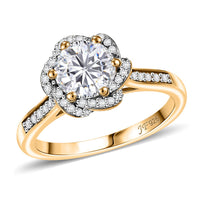 J Francis Embellished with 120 Facet Zirconia by Swarovski Ring in 18K Vermeil YG Over Sterling Silver (Size 10.0) 3.90 ctw