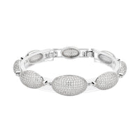 Simulated Diamond Bracelet in Silvertone (7.50 In) 2.50 ctw