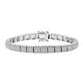 Diamond Art Deco Bracelet in Rhodium Over Sterling Silver (7.25 In) 3.90 ctw - Sticky add to cart bar