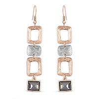 Grey Austrian Crystal Earrings in Silvertone