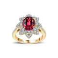 Doorbuster Certified & Appraised Luxoro AAA Ouro Fino Rubellite and G-H I2 Diamond 2.73 ctw Ring in 14K Yellow Gold (Size 10.0) 4.50 Grams (Del. in 7-10 Days) - Sticky add to cart bar