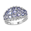 Tanzanite, White Zircon Ring in Rhodium Over Sterling Silver (Size 10.0) 2.70 ctw - Sticky add to cart bar