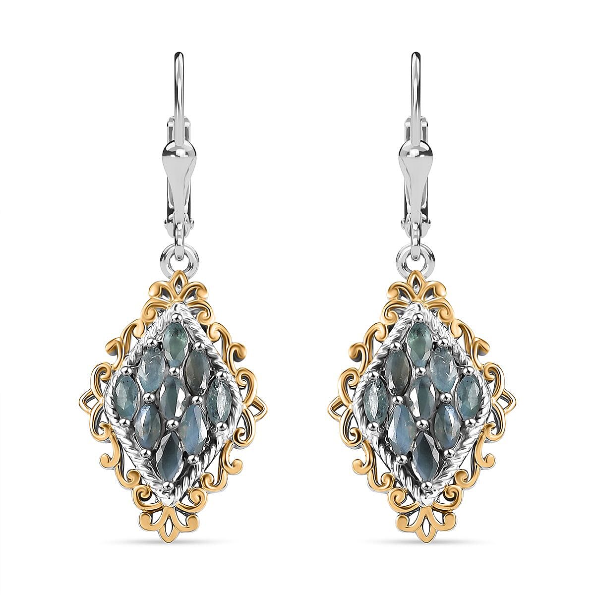 Narsipatnam Alexandrite 1.40 ctw Majesty Earrings in 18K Vermeil YG and Rhodium Over Sterling Silver