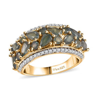 Narsipatnam Alexandrite, Moissanite Ring in 18K Vermeil YG Over Sterling Silver (Size 10.0) 2.75 ctw