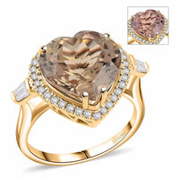 Certified & Appraised Luxoro 14K Yellow Gold AAA Turkizite, Diamond (G-H I2) (0.37 cts) Ring (Size 10.0) 7.10 ctw