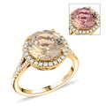 Certified & Appraised Luxoro AAA Turkizite and G-H I2 Diamond 5.00 ctw Ring in 14K Yellow Gold 4.10 Grams - Sticky add to cart bar