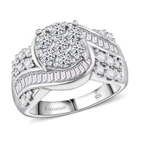 Luxuriant Lab Grown Diamond SI 2.00 ctw Ring in Rhodium Over Sterling Silver (Size 7.0)