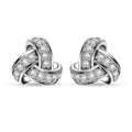 J Francis Embellished with Zirconia by Swarovski Radiant Knot Earrings in Rhodium Over Sterling Silver 0.70 ctw - Sticky add to cart bar