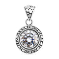 Bali Legacy Moissanite 4.50 ctw Pebble Texture Pendent in Sterling Silver - Sticky add to cart bar