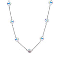 J Francis Embellished with Aurora Borealis Crystal by Swarovski Necklace (18 Inches) in Rhodium Over Sterling Silver 58.90 ctw - Sticky add to cart bar