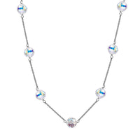 J Francis Embellished with Aurora Borealis Crystal by Swarovski Necklace (18 Inches) in Rhodium Over Sterling Silver 58.90 ctw