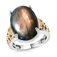Karis Mojave Purple Turquoise Ring in 18K YG Plated and Platinum Bond (Size 10.0) 9.15 ctw