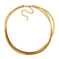 Triple Strand Choker Necklace in ION Plated YG Stainless Steel 16-20 Inches - Sticky add to cart bar