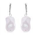 Doorbuster White Shell Pearl Earrings in Stainless Steel - Sticky add to cart bar