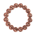 Serene Buddha Statue with Closed Eye Beaded Stretch Bracelet in Rosetone (7.50 In) - Sticky add to cart bar