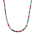 Doorbuster Simulated Multi Color Diamond Tennis Necklace (20 Inches) in Silvertone 50.00 ctw - Sticky add to cart bar