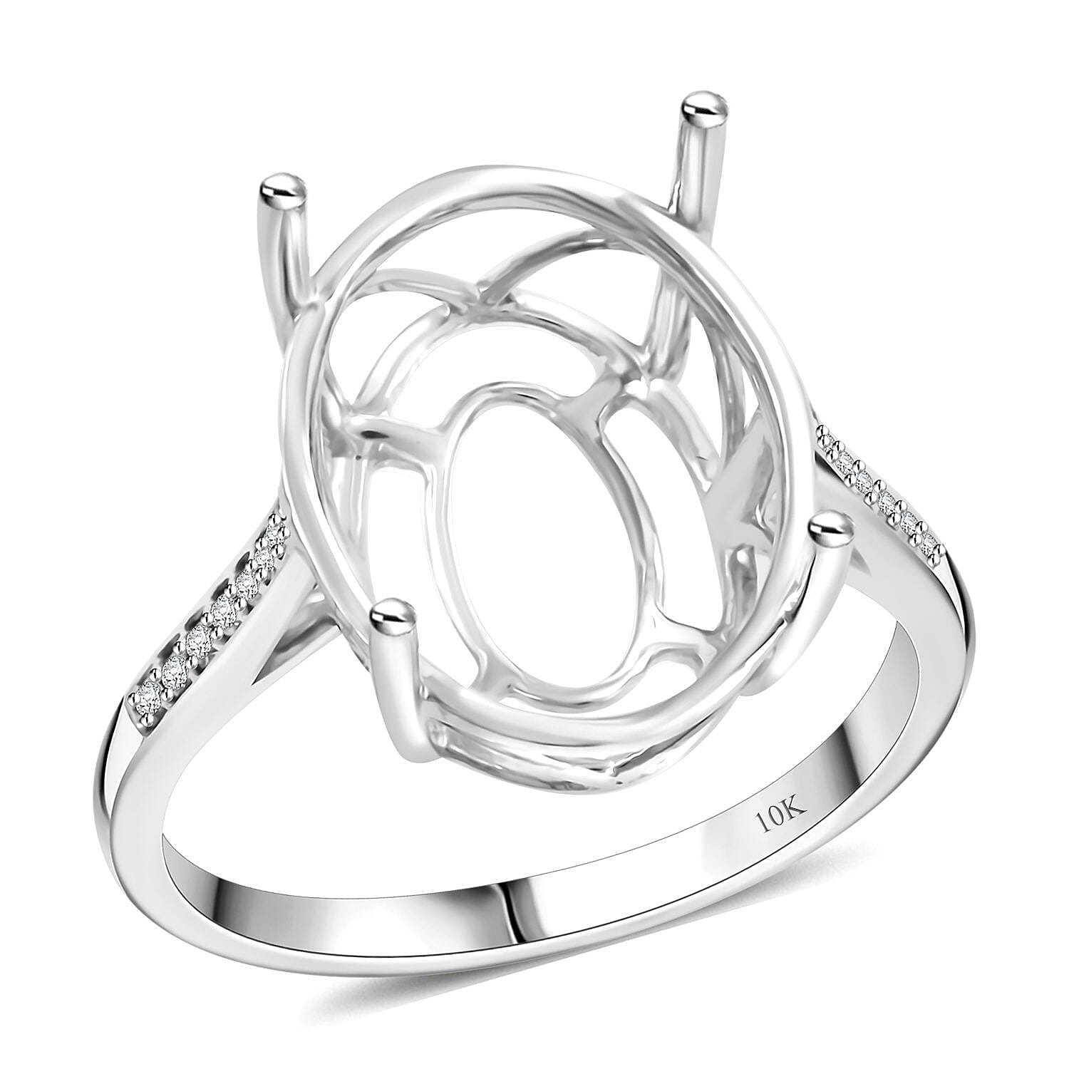 Luxoro 10K White Gold Ring, Gold Wt. 2.9 g