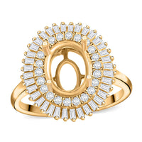 Iliana 18K Yellow Gold Diamond G-H SI Mounting Ring (Oval 9x7mm) 0.74 ctw