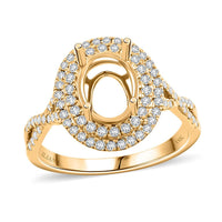 Iliana 18K Yellow Gold Diamond G-H SI Mounting Ring (Size 10.0) (Oval 9x7mm) 0.53 ctw