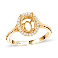 Iliana 18K Yellow Gold Diamond G-H SI Mounting Ring (Size 10.0) (Oval 9x7mm) 0.19 ctw