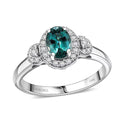 Certified & Appraised Luxoro AAA Pirineu Lagoon Tourmaline and I2 Diamond 1.05 ctw Ring in 14K White Gold - Sticky add to cart bar